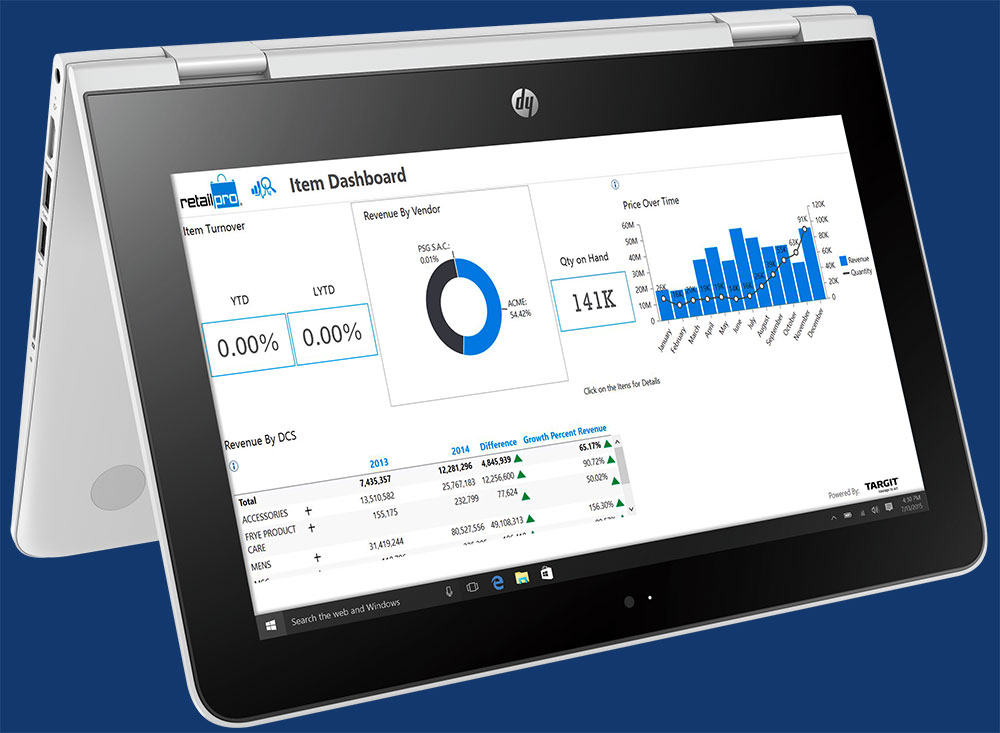 Glass-y tablet with colored bar graphs in both x and y orientations