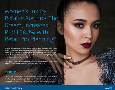 Elegant woman in retail shop