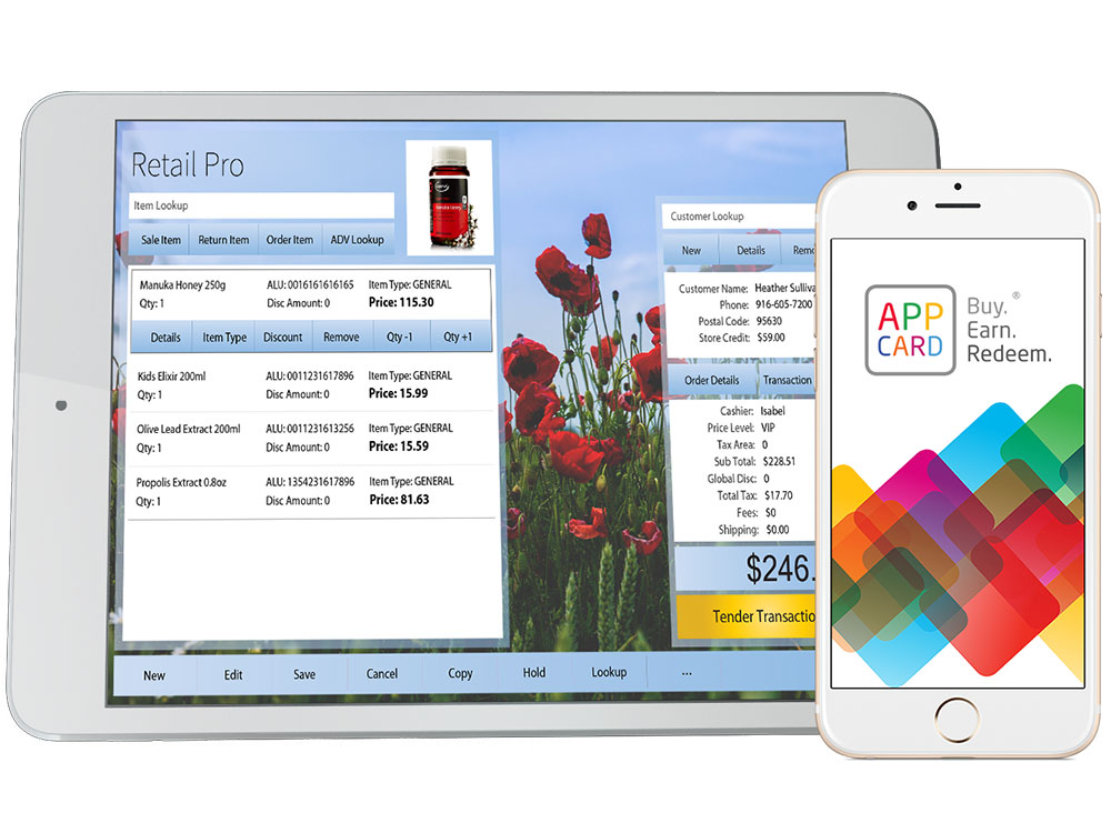 Prism POS in Green Interface Running on Tablet