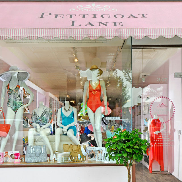 Petticoat Lane Storefront With Pink Overhang