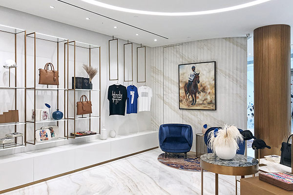 Inside a MRM Brand. Shelves of merchandise