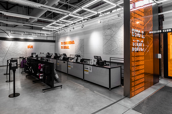 Checkout line at a Nike store