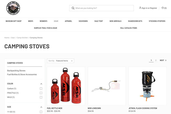 Philmont Scout Ranch ecommerce website