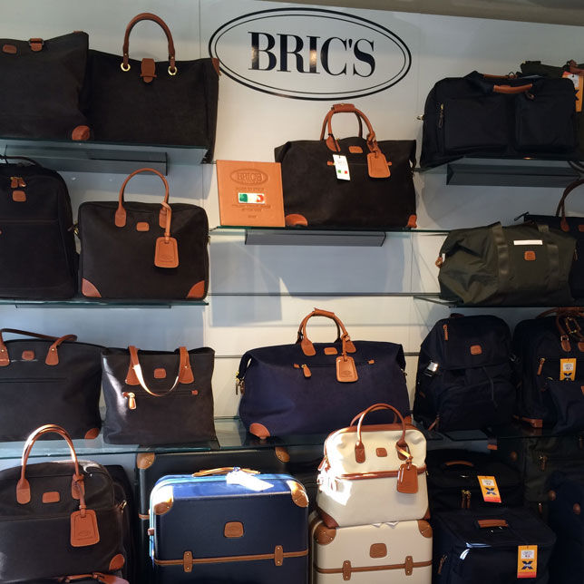 Shelf space of expensive BRIC'S bags