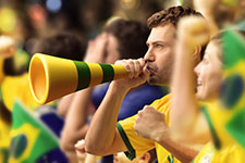 man in jersey at brazilian football game